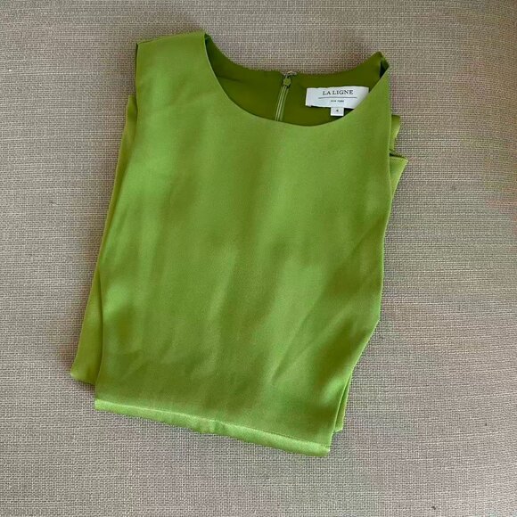 La Ligne NYC Alina Midi Dress Sz4/8 Peridot Green Elegant Cocktail Party Wedding - Picture 4 of 9